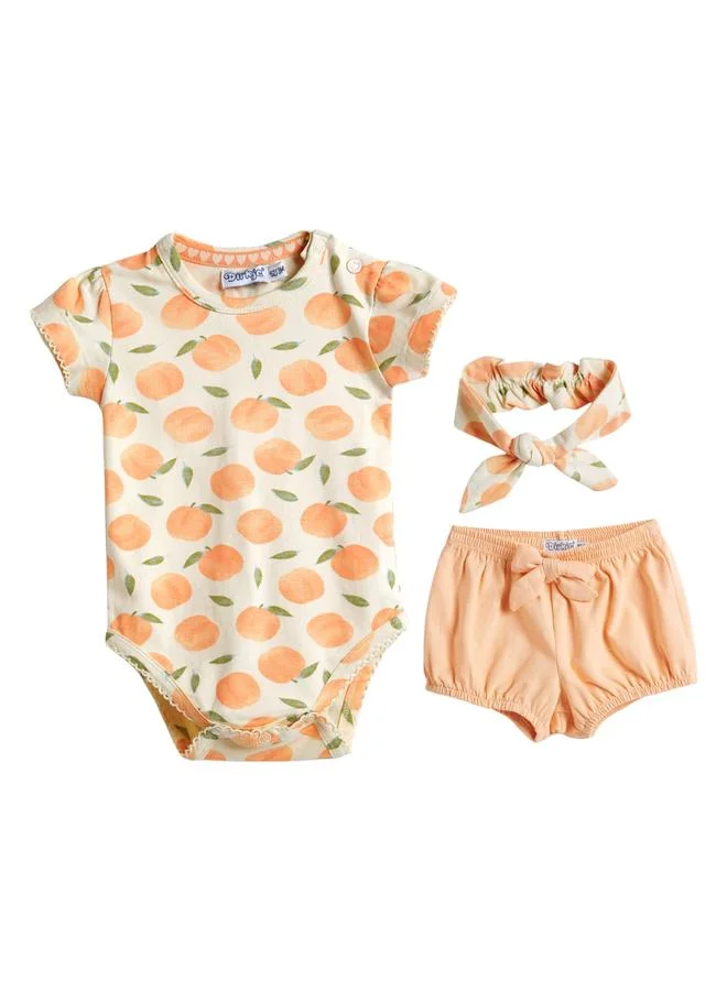 Dirkje Set of 3 - Fruit Print Bodysuit, Shorts and Headband